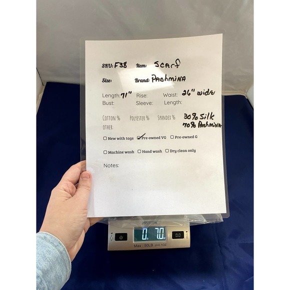 Pashmina Scarf Teal with Floral Design - Picture 4 of 4